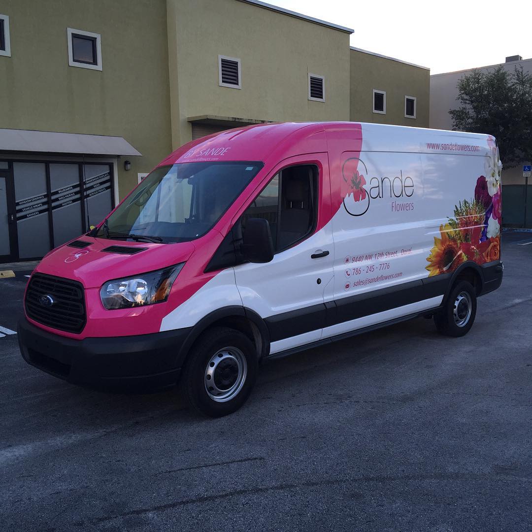 Sande Flowers Vehicle Wrap from Binick in Miami