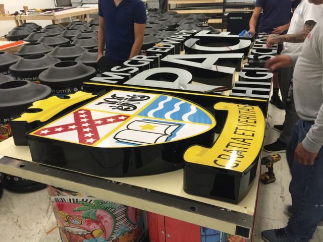 Signs work printed and installed by Binick Imaging, Miami