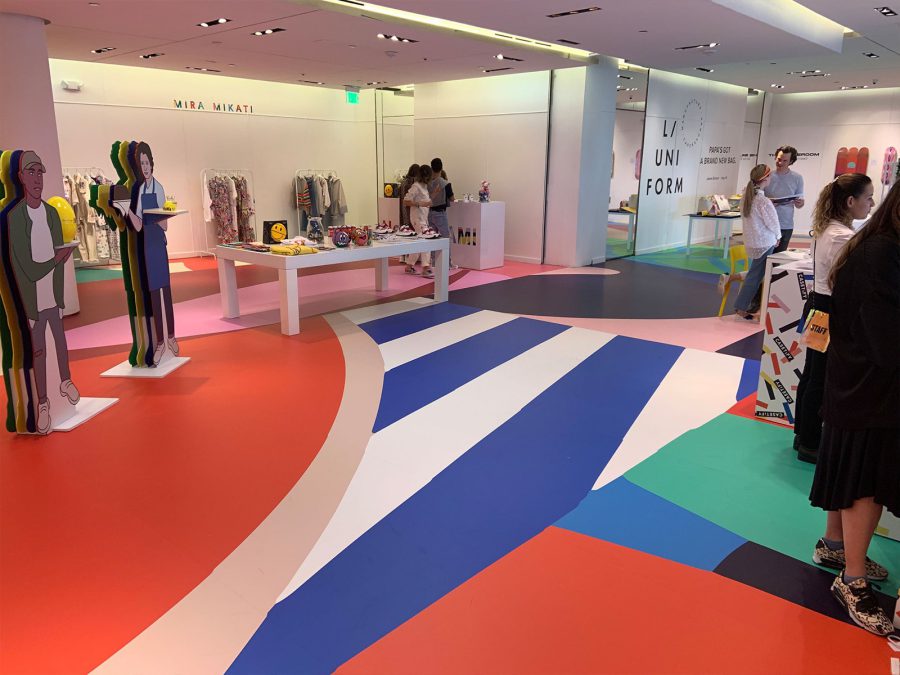 Geometric retail floor · Floor graphics
