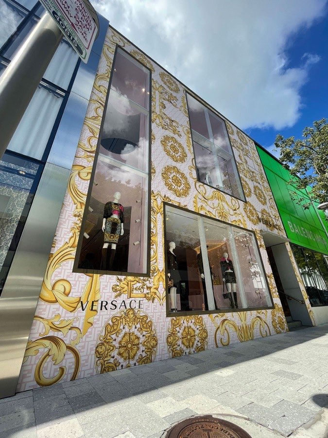 Retail storefront wrap in the Miami Design District